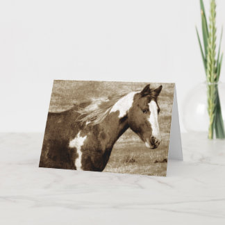 Cartão Sepia Flashy Mare Birthday