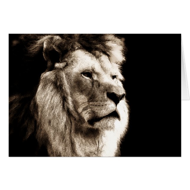 Cartão Sepia Lion (Frente Horizontal)