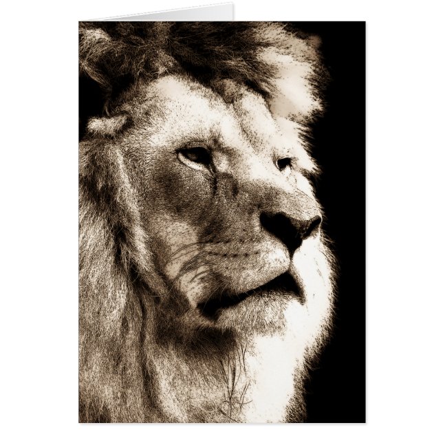 Cartão Sepia Lion (Frente)