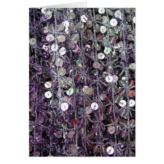 Cartão Sequins & miçanga roxos (Frente)