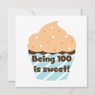 Cartão Ser 100 é t-shirt e presentes doces do aniversár