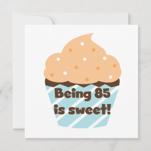 Cartão Ser 85 é t-shirt e presentes doces do aniversári