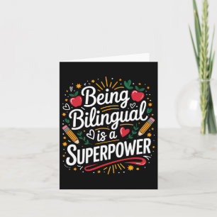 Cartão Ser Bilíngue É Minha Escola De Professores Da Esl 