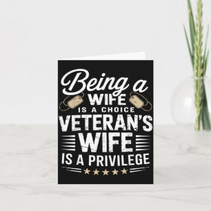 Cartão Ser esposa é uma escolha Ser esposa de um veterano