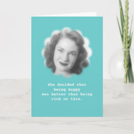 Cartão Ser Feliz, Foto Vintage Divertida