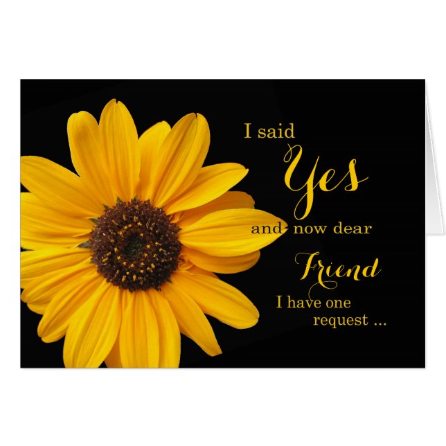 Cartão Ser minha dama de honra? Para Amigo ou outra relaç (Frente Horizontal)