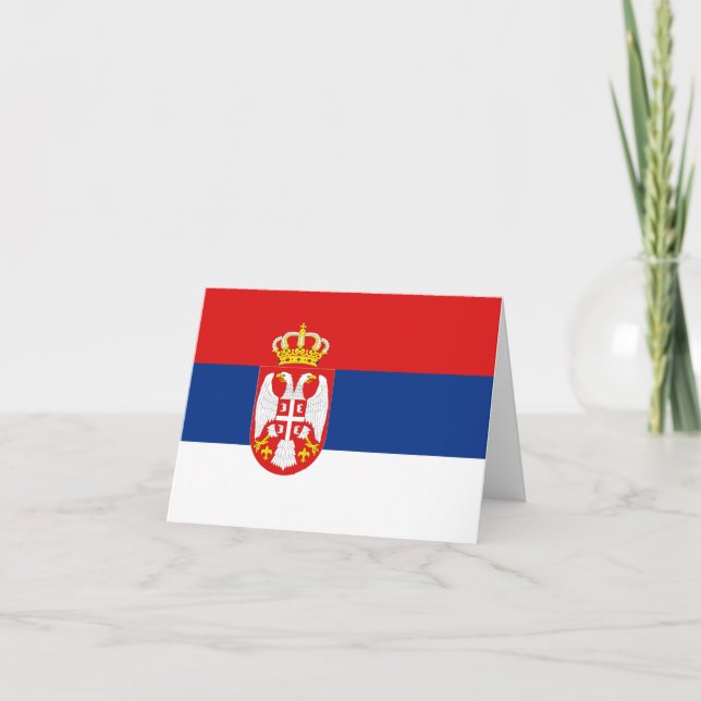 Cartão Serbia Flag Notecard (Frente)