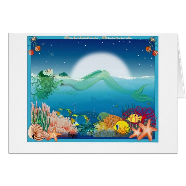 Cartão sereia do meditatin (Frente Horizontal)