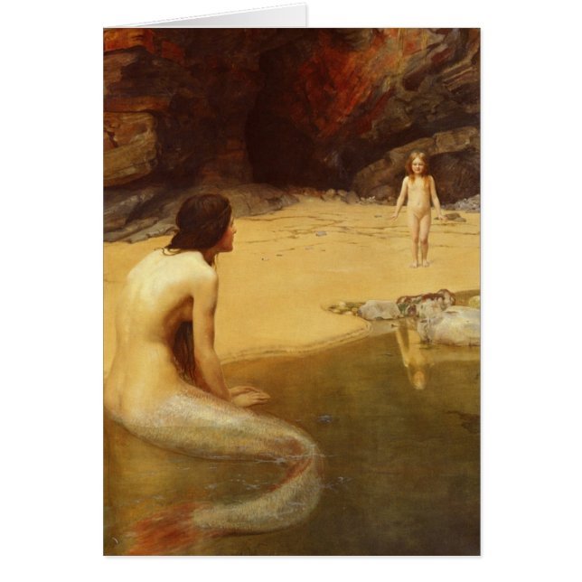 Cartão Sereia e criança (Frente)