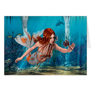 Cartão Sereia e Sea Lily