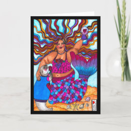 Cartão Sereia e Selo na Placa de Praia