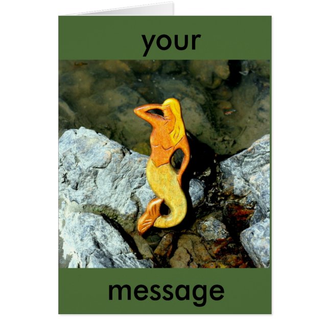 Cartão sereia loira que parece um prêmio (Frente)