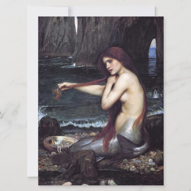 Cartão Sereia na praia (Frente)