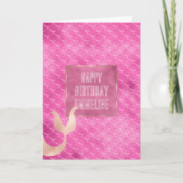 Cartão Sereia Rosa bonito