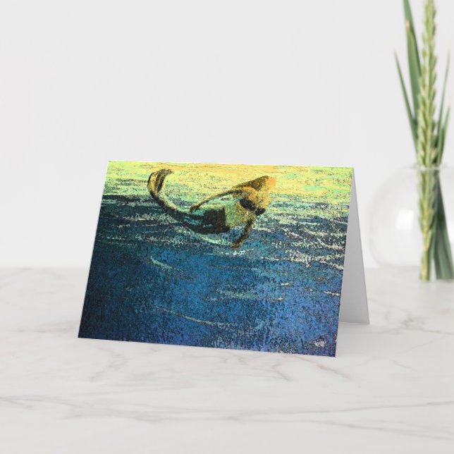 Cartão Sereia saudando a madrugada (Frente)