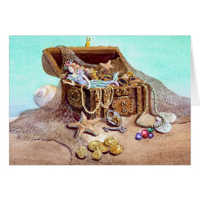 Cartão Sereia sonhadora (Frente horizontal)