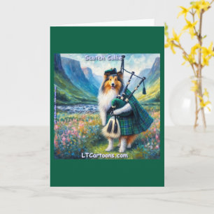 Cartão Serenata de Collie Escocês – Gaita de Foles e Capr