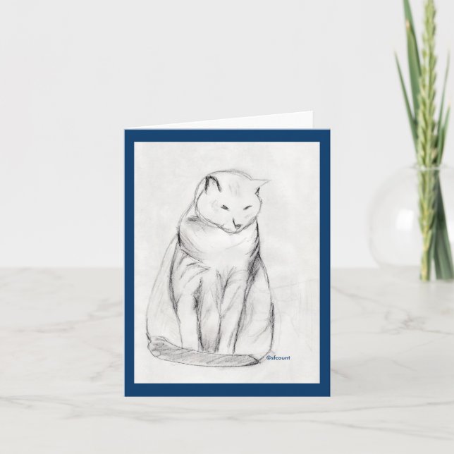 Cartão Serene Kitty Blank Note Card (Frente)