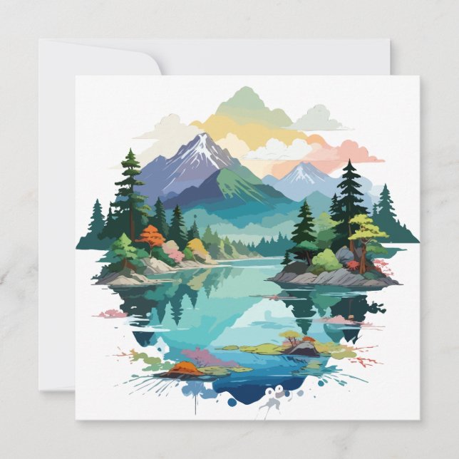 Cartão Serene Paisagem Calma Natureza Tranquila Fora da A (Frente)