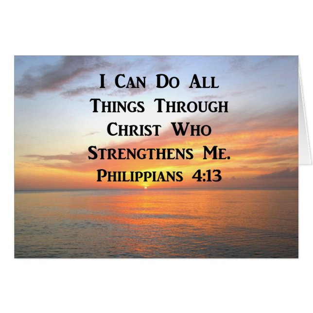 CARTÃO SERENE SUNRISE PHILIPIANS 4:13 SCRIPTURE FOTO (Frente Horizontal)