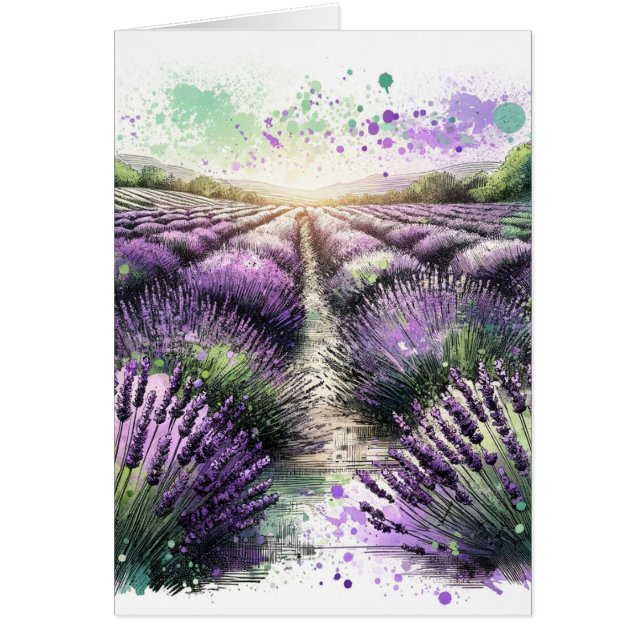 Cartão Serenidade de Flor de Lavanda (Frente)