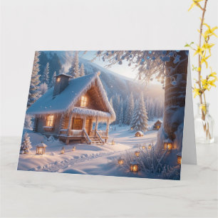 Cartão Serenidade Nevosa: Desejos Quentes para um Ano Nov