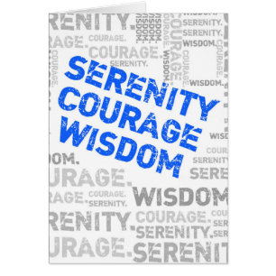 Cartão Serenity Courage Wisdom word colage