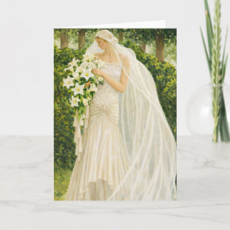 Cartão Serenity in Ivory: A Bride in a Garden Reverie