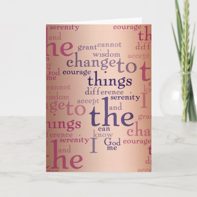Cartão Serenity Prayer Collage (Frente)