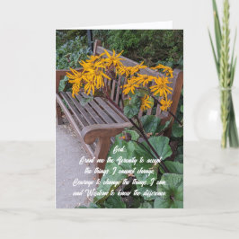 Cartão Serenity Prayer Garden Bench Floral