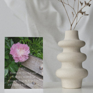 Cartão Serenity Prayer Pink Peony Vazio Floral