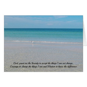 Cartão Serenity Prayer Sea Gull e Praia