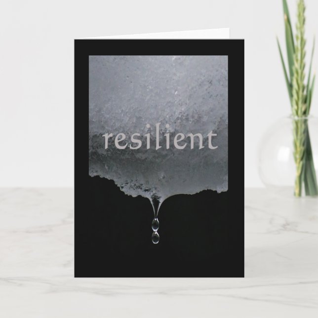 Cartão Serenity Word Drops: Resilient (Frente)