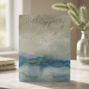 Cartão Sereno Azul Aquarela Pêsames