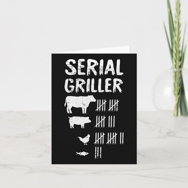Cartão Serial Griller Dia de os pais Funny Griling Bb (Frente)