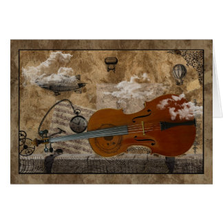 Cartão Série de Steampunk do violoncelo