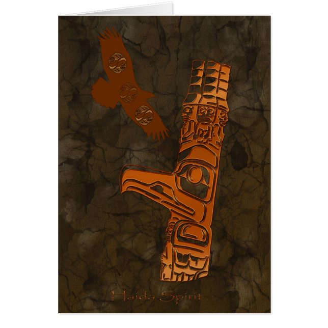 Cartão Série Haida Eagle & Totem Pole Art (Frente)