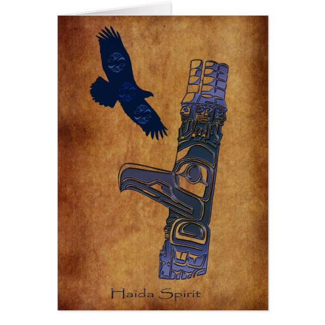 Cartão Série Haida Eagle & Totem Pole Art (Frente)