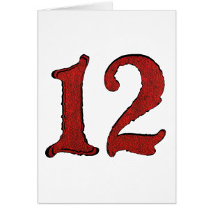 Cartão Séries vermelhas do número do feriado de veludo