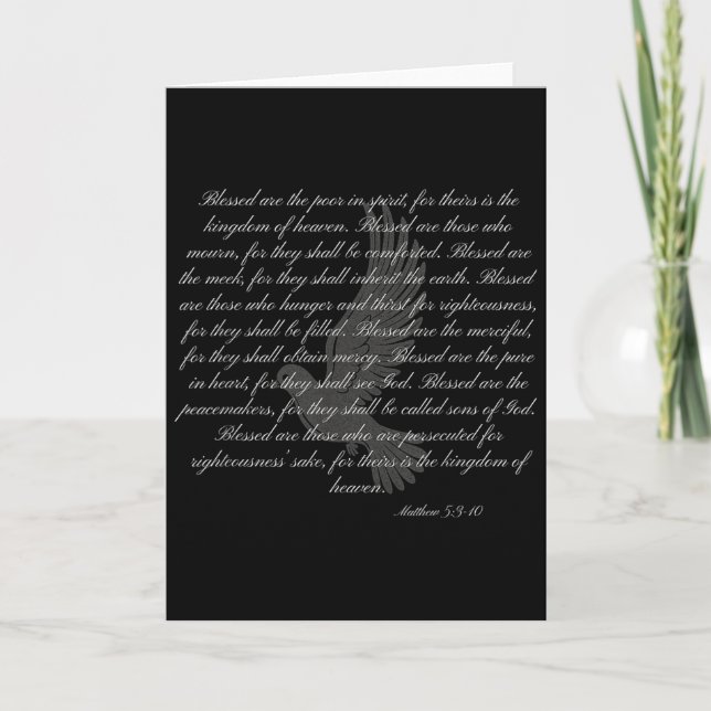 Cartão Sermon On The Mount The Beatitudes Matthew 5_3-10  (Frente)