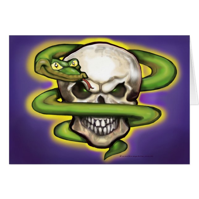 Cartão Serpent Mau Skull (Frente Horizontal)