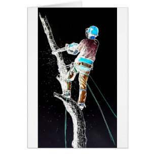 Cartão Serra de cadeia elétrica do Arborist do cirurgiã