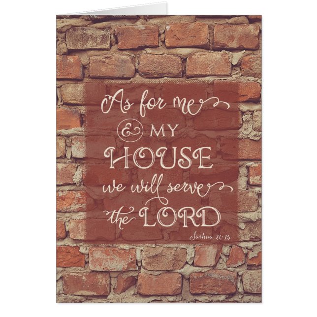 Cartão Serveremos o Senhor - Joshua 24:15 (Frente)
