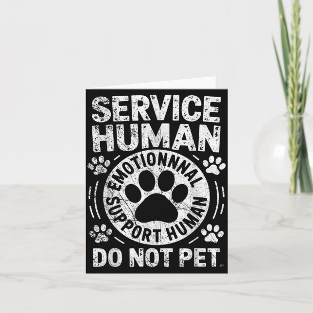 Cartão Service Dog Human Do Not Pet Funny Rescue Dog Owne (Frente)