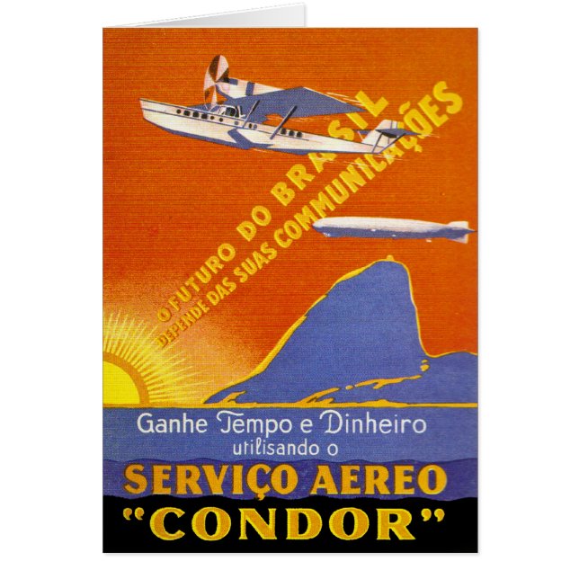 Cartão Serviço aéreo de Brazillian do ~ do Condor (Frente)