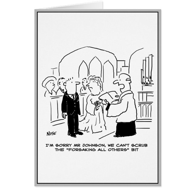 Cartão Serviço de Igreja de Casamento Vigário Não Pode Ra (Frente)