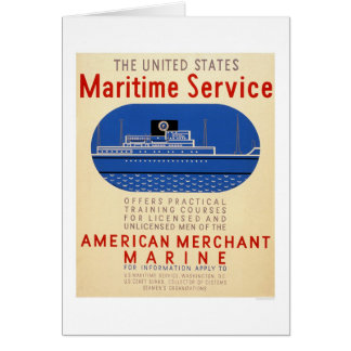 Cartão Serviço marítimo - vista lateral do navio - WPA