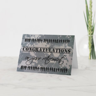 Cartão Serviço militar da aposentadoria dos parabéns