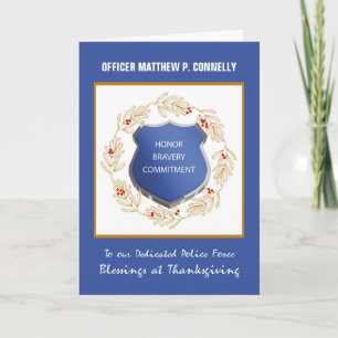 Cartão Serviço Policial Bênçãos Religiosas Ação de Graças