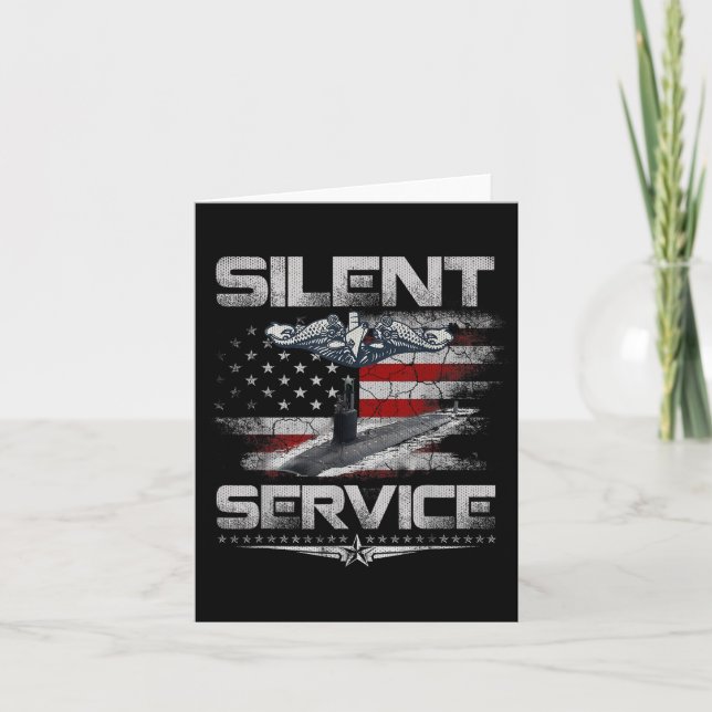Cartão Serviço Silencioso Forças de Submarinos dos EUA Ve (Frente)